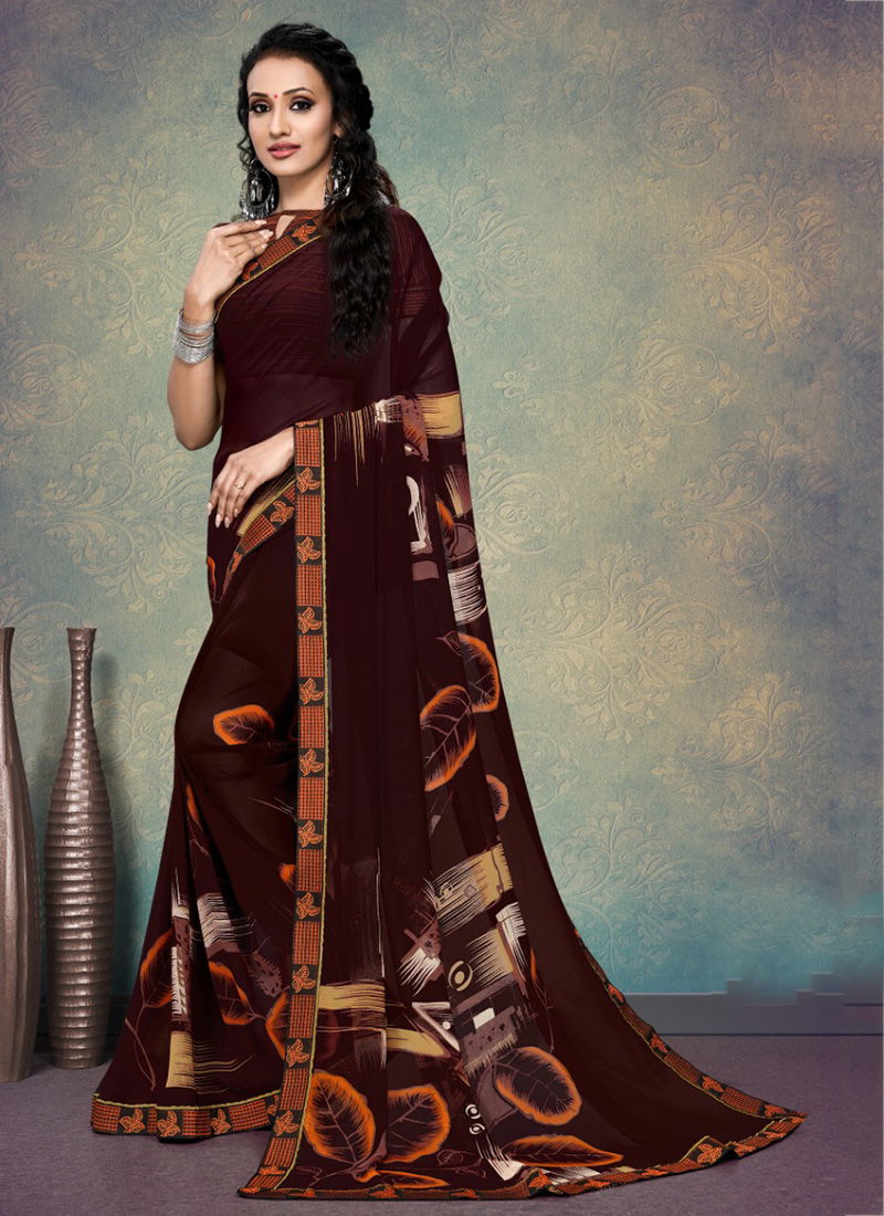 Desire Weightless Fancy Border And Printed Casual Party Wear Sarees 1992-1999
